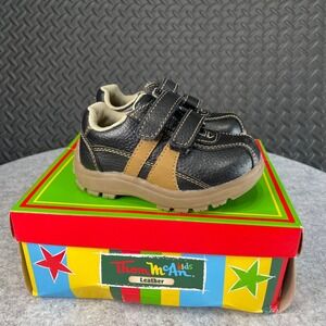 Thomas‎ Mcan Kids Black Brown Leather Strap Shoes 5W Casual Wear